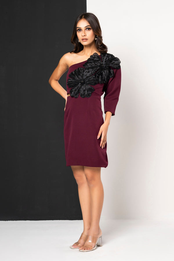 The Bloom Luxe Dress - Maroon